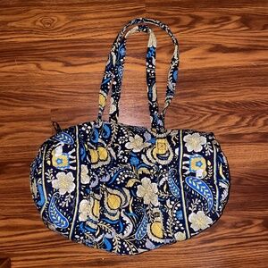 EUC Vera Bradley Retired Ellie Blue Pattern Vintage Travel Tote Duffle bag